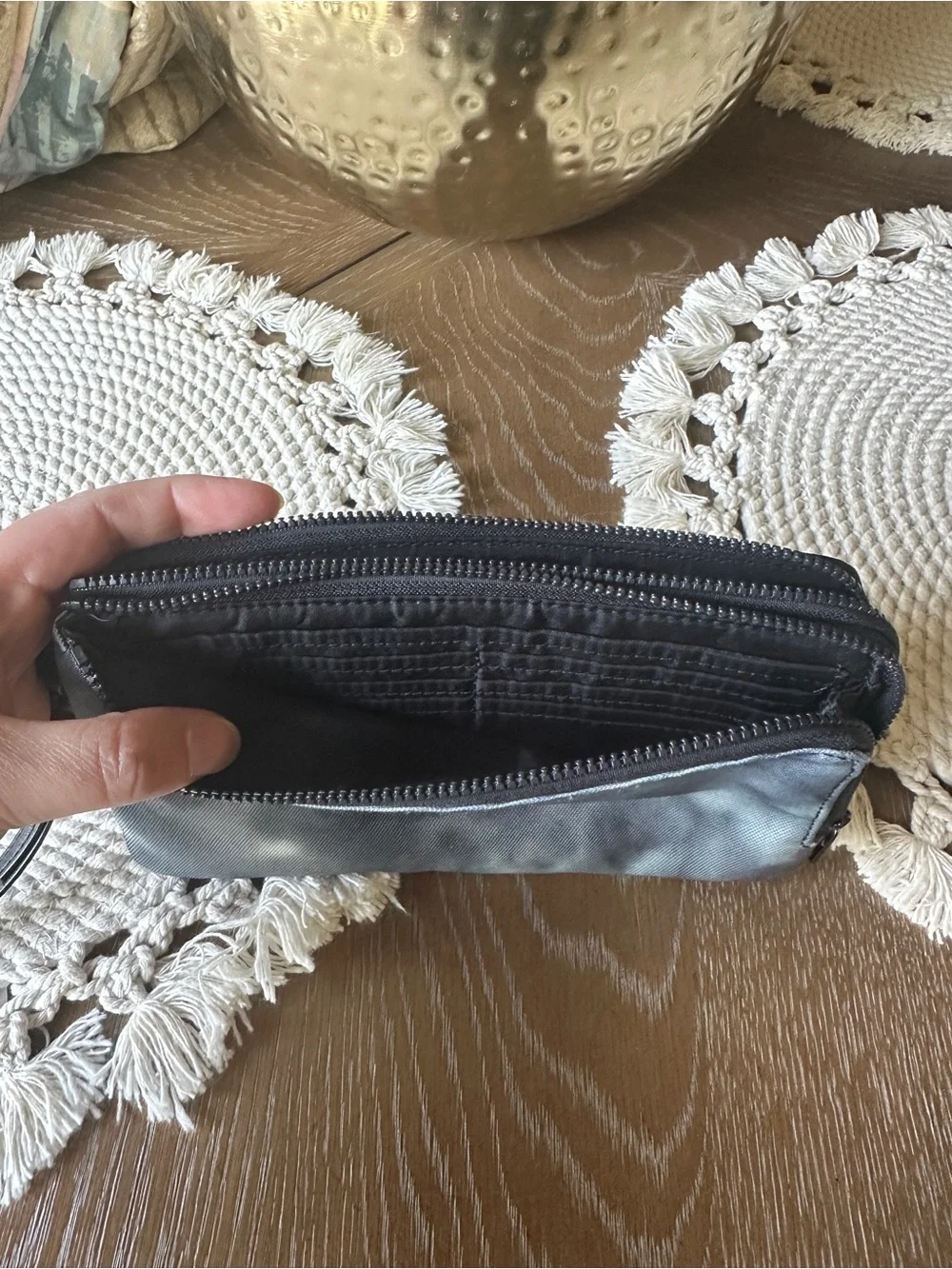 Lululemon Gray Tie-Dye Wristlet Clutch